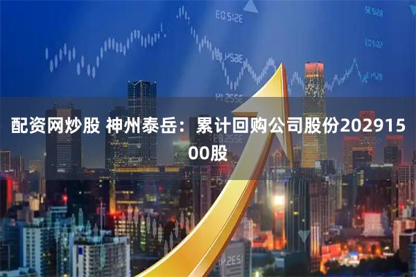 配资网炒股 神州泰岳：累计回购公司股份20291500股